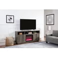 thumbnail image 3 of Ambrose 70"W Gray Walnut Engineered Wood Fireplace TV Console w/LED+Heater+Shlv, 3 of 3