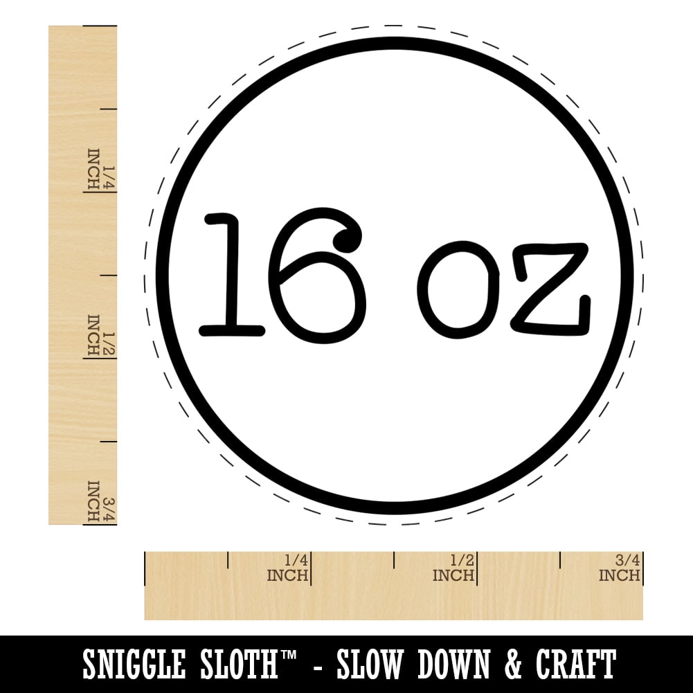 16 oz Ounce Weight Label Self-Inking Rubber Stamp Ink Stamper - Brown Ink - Small 3/4 Inch