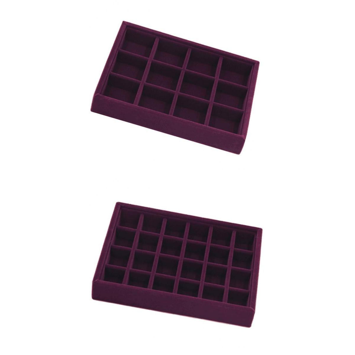 2 Roomy Velvet Jewelry Display Tray Bracelet