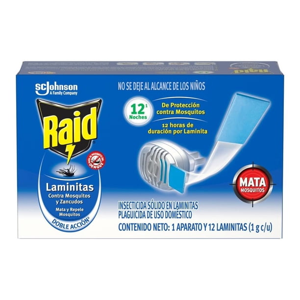 Insecticida Sólido Raid Laminitas Contra Mosquitos y Zancudos Aparato y 12 Repuestos