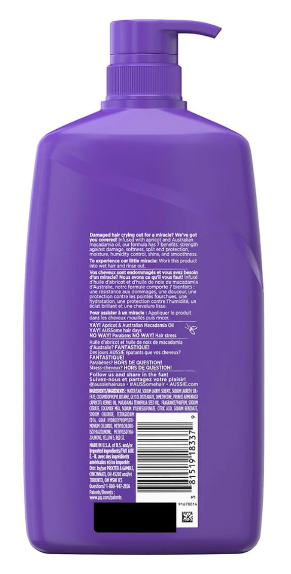 Aussie Shampoo Total Miracle 26.2oz Pump (Pack of 2)