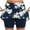 Navy 12, variant on Summer Fatuov Womens Yoga Shorts with Pocket Plus Size High-Waisted Shorts with Lined Summer Fashion Floral Print Running Skorts Navy, Size S