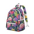 thumbnail image 2 of Colorful Floral Pattern Backpack for School,Cute School Bag,Schoolbag with Adjustable Shoulder Straps & Padded Back,13.4"x11"x4.7", 2 of 6