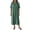 Green, variant on Women's Shirt Maxi Dress Collared Half-Button Striped Breathable Relaxed Fit Casual Office Vacation Summer Dress Brown 3XL