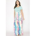 thumbnail image 2 of Mint Short Sleeve Pastel Tie Dye Maxi Dress_Plus, 2 of 5