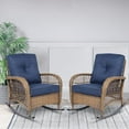 thumbnail image 4 of VIVIJASON Outdoor Rocking Chairs with Cushions, Navy Blue (Set of 2), 4 of 7
