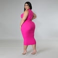 thumbnail image 5 of AURA Women Plus Size Sleeveless Bodycon Dress High Waist Midi Casual Elegant Summer Dress, 5 of 6