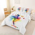 thumbnail image 2 of Castle Fairy Cute Ballerina Print Queen Comforter Set 3 Pieces,Watercolor Butterfly Pattern Comforter Sets Queen,Purple Pink,Grey Reversible,1 Comforter and 2 Pillowcases, 2 of 6