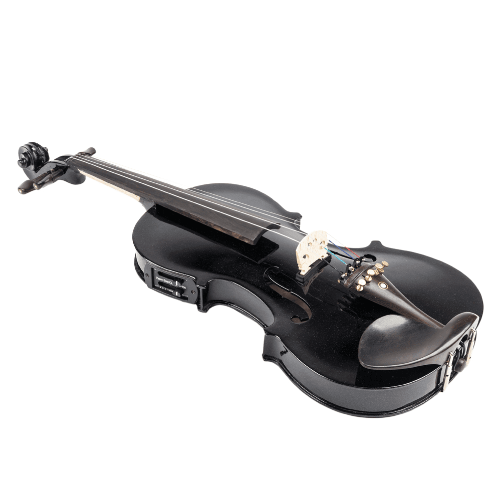 Tcbosik 4/4 Violin Set with Electronic Tuner and Connecting Wire for Adults, Fiddle Beginner Kit with Case, Bow, Strings and Shoulder Rest, Black