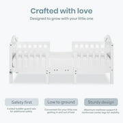 Dream On Me Portland 3 in 1 Convertible Toddler Bed, White