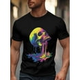 thumbnail image 2 of Men's T-Shirt Rainbow Paint Dripping Street Art Graffiti Skull Short Sleeve Casual Tee Classic Crew Neck T-Shirt for Men, S, 2 of 6