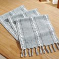 thumbnail image 3 of Chemin de Table beige boho polyester Inodore style Maison de Campagne avec Pompons, 3 of 5