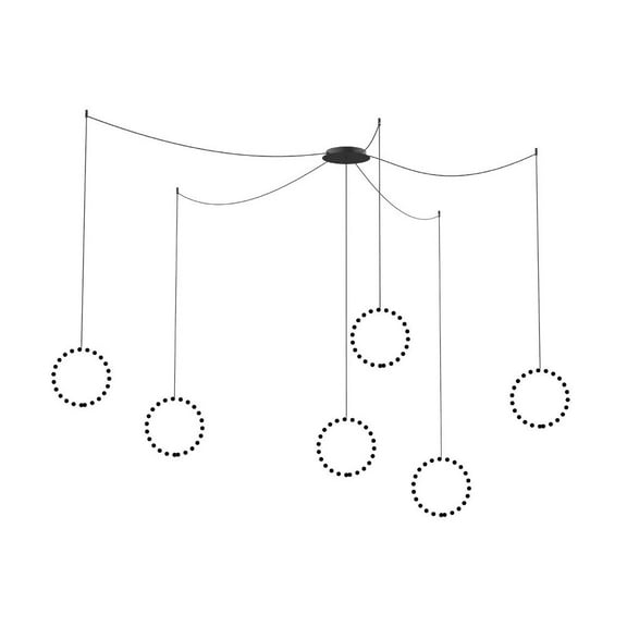 Kuzco Lighting Cnm13ac Marquee 6 Light Multi-Pendant Canopy System - Black