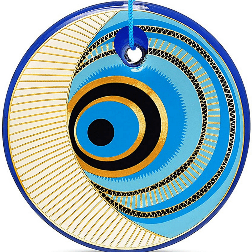 Evil Eye Lovers Round Wall Hanging for Home Sun and Moon Decor Nazar