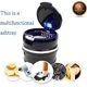 thumbnail image 2 of Cenicero portátil para coche, a prueba de olores, con tapa y luz LED azul, para basura, desmontable, sin humo, resistente al viento, accesorios para coche - negro cromo, 2 of 5