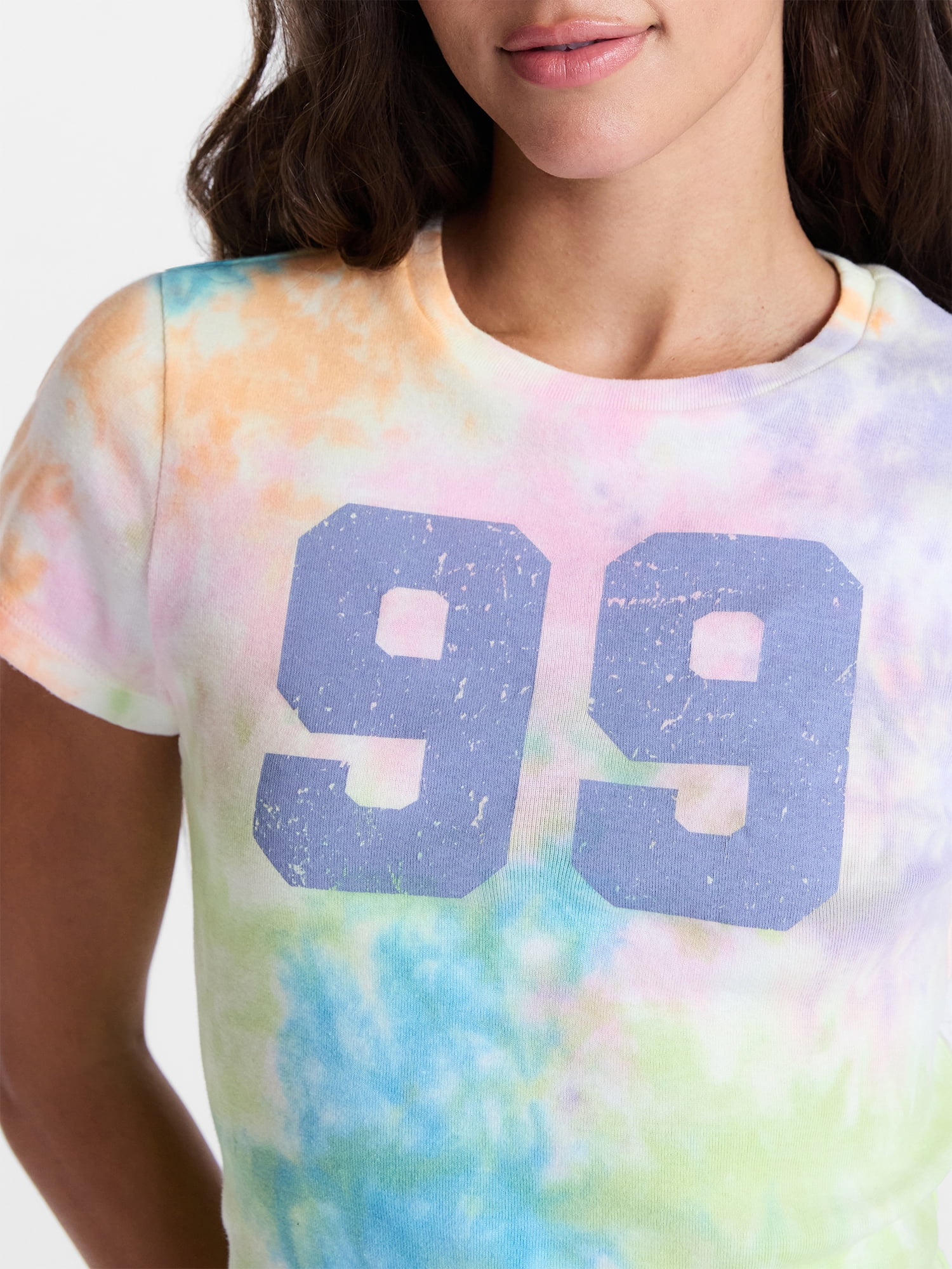 No Boundaries Pride Tie Dye Ribbed Graphic Cotton Baby Tee, Women's XXS-XXL