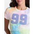 thumbnail image 4 of No Boundaries Pride Tie Dye Ribbed Graphic Cotton Baby Tee, Women's XXS-XXL, 4 of 5