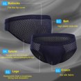 thumbnail image 6 of Joernso Men Briefs Mesh Stretchy Breathable Solid Color Plus Size Hollow Out U Convex Panties Underwear for Home, 6 of 8