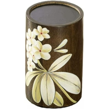 Hand Painted Pillar Candle Holder, Floral Design