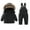 03Black, variant on Toddler Puffer Snowsuit Fashion Solid Color Water-Resistant Baby Snow Pants Winter Coat Windproof Outdoor Ski Bib Suits