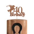 thumbnail image 1 of Cake Topper PINKAAJ, tema de carreras de caballos para cumpleaños número 40 de Cowboy, 1 of 6