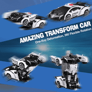 Petbank Remote Control Car for Kids, RC Transform Robot Car Toy, 1:18 Rechargeable Race Car, 2.4Ghz RC Cars for Boys Girls 3-12, White