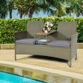 thumbnail image 2 of Costway 2-Person Patio Rattan Conversation Furniture Set Loveseat Coffee Table, 2 of 12