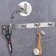 thumbnail image 5 of Ganchos autoadhesivos de acero inoxidable, colgador de ropa resistente montado en la pared, baño, sala de estar, cocina, ganchos para toallas, 4 ganchos, 5 of 5