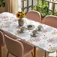 thumbnail image 3 of Red Yellow Snowflake Christmas Table Cloths for 8 Foot Rectangle Tables, Xmas Snowflake Winter Patio Waterproof Elastic Fitted Tablecloths, Washable Rectangular Table Cover for Camping, 3 of 8