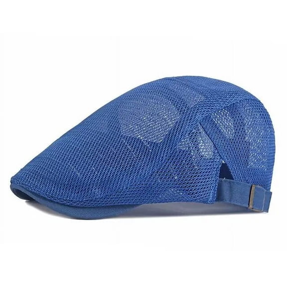 SikaFu Polyester Summer Fashion Joker Solid Color Mesh Newsboy Caps Flat Peaked Cap Boy and Girl Painter Beret Hats 01