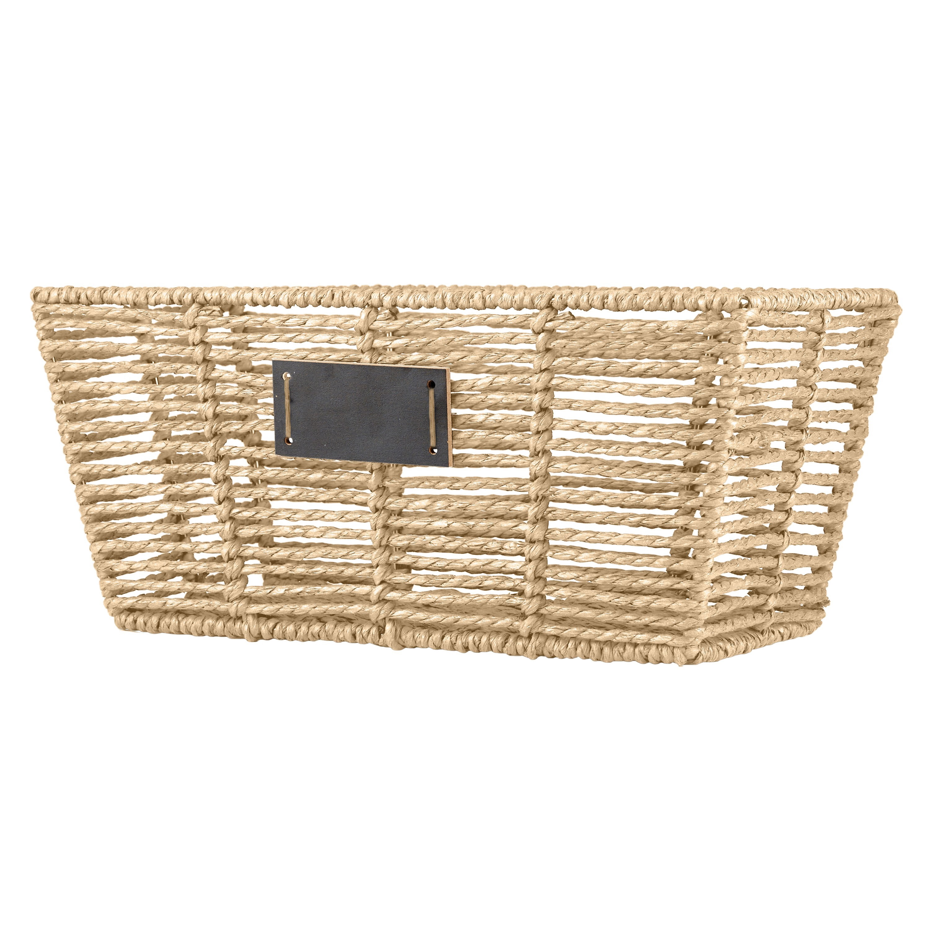 Simplify Medium Shelf Storage Tote Organizer Natural Color 12.9x6.4x5.7 Inches | Storage Basket for Organizing | Closet Shelf Bins Container