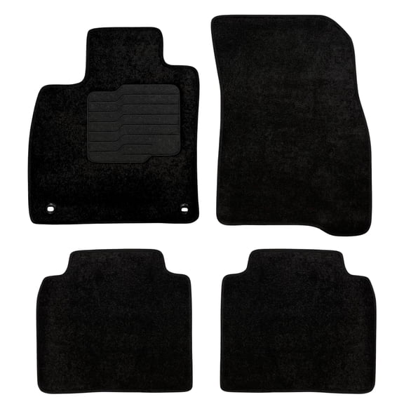 ecoMats Carpet Floor Mats for 2023 to 2026 Honda Accord, Black, Front and Rear