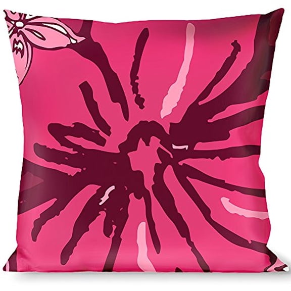Buckle-Down Throw Pillow - Hibiscus Collage Pink Shades