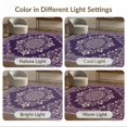 thumbnail image 7 of ODIKA 8'x10' Washable Area Rug Purple Symmetrical Botanical Motif Bordered Traditional Cover for Living Room, Under Sectional, Family , Durable, Non-Slip, 7 of 7