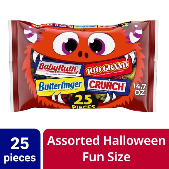 Butterfinger, CRUNCH, Baby Ruth, 100 Grand, Bulk Halloween Candy Bars