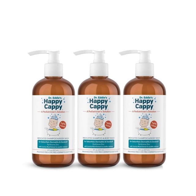 Shampoo Medicado Happy Cappy para Caspa en Bebés 237 ml Paquete de 3
