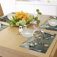 thumbnail image 4 of Ambesonne Japanese Place Mats Set of 4, Pink Cherry Sakuras, Standard Size, Forest Green Pale Pink, 4 of 6