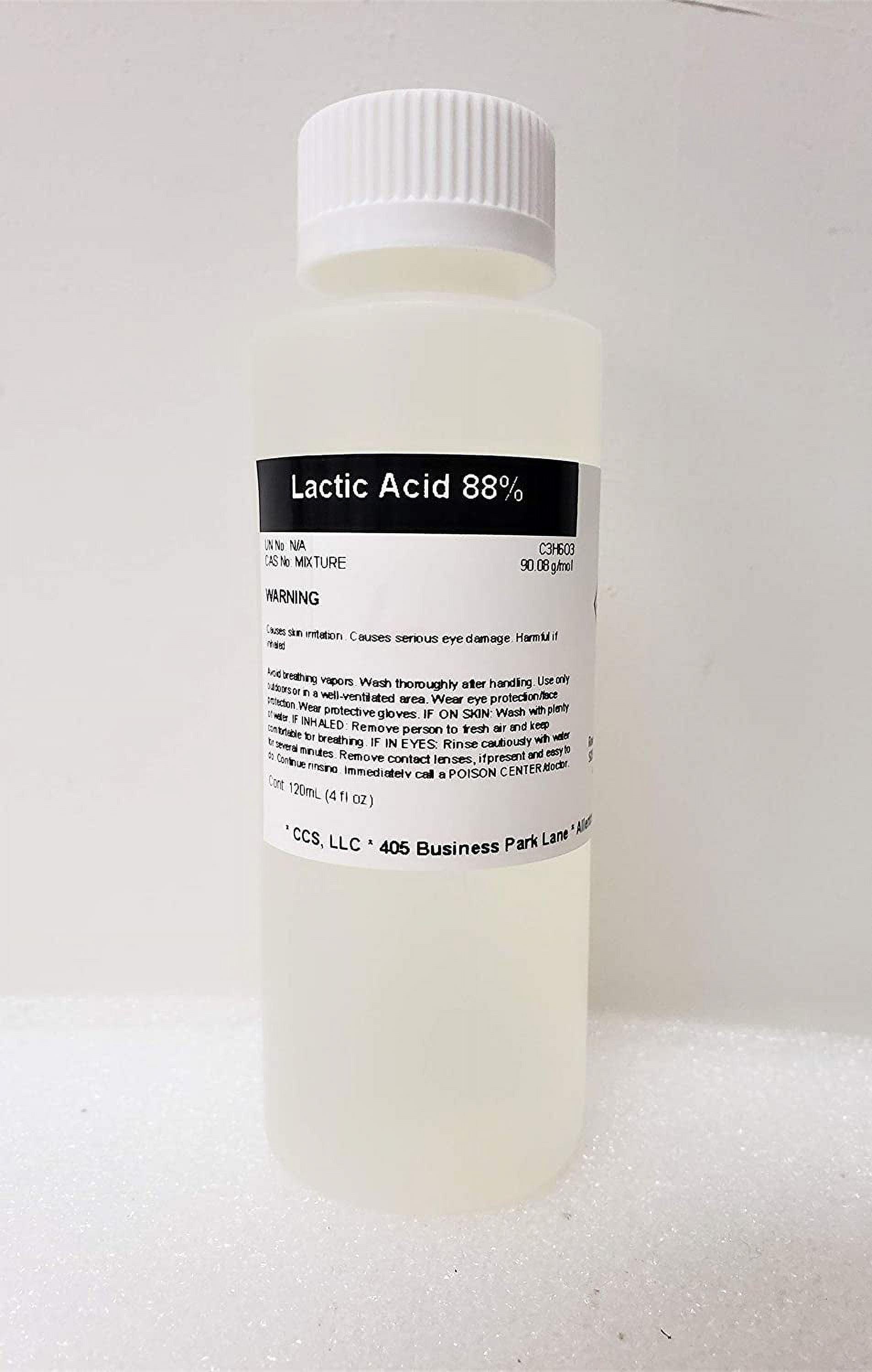 Lactic Acid 88% USP/NF Grade 120ml (4oz) in Poly Bottle