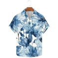 thumbnail image 3 of ZCFZJW Fashion Mens Hawaiian Tops Tropical Print Summer Short Sleeve Button Down Graphic T-Shirts Loose Regular Fit Casual Holiday Vacation Beach Shirts Multicolor#09 L, 3 of 6