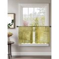 thumbnail image 2 of Sheer Curtains 45 Inch Length 2 Panels Set for Kitchen, Yellow Semi Sheer Curtains for Windows, Retro Oil Painting Modern Abstract Art Aesthetics Voile Window Treatments Rod Pocket Curtain, 2 of 7