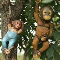 thumbnail image 6 of Garden Decorations Outdoor Monkey Statue, Hanging Simulation Resin Sculpture Outdoor Wall Garden Fence Decor Outdoor Garden Tree Decoration, 6 of 6