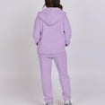 thumbnail image 4 of Uqiangy Sweatsuits Women 2 Piece Outfit Women's Sweatshirts Oversized Casual Loose Solid Soft Sweatshirts for Women 2 Piece Sets for Womenn 2025 Fall Trendy Long Sleeve Light Violet 3XL, 4 of 7