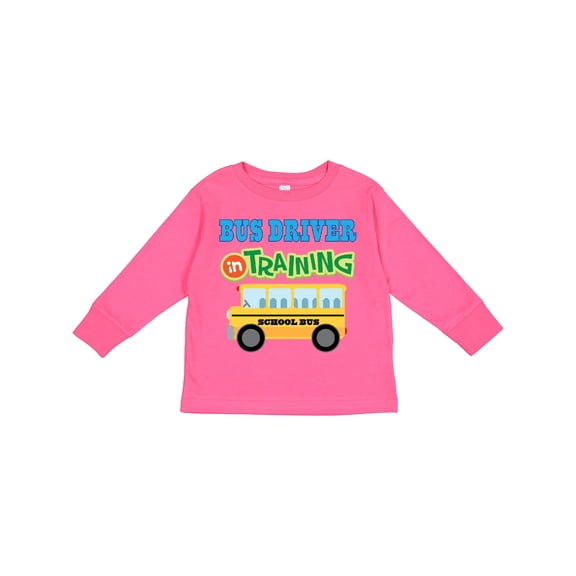 Inktastic Bus Driver in Training Boys or Girls Long Sleeve Toddler T-Shirt