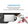 thumbnail image 3 of Black and White Gaming Mouse Pad with Japanese Cherry Blossom, Extended XL Yin Yang Large Mousepad with Stitched Edges, Big Long Death and Life Desk Mat for Desktop, Keyboard, Computer 31.5*11.8 Inch, 3 of 6