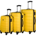 thumbnail image 2 of Zimtown 20/24/28" Hardside Spinner Suitcase 3 Piece ABS Luggage Set with TSA Lock, Yellow, 2 of 8