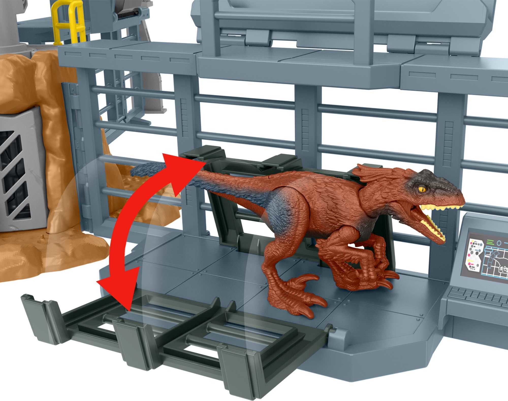 Jurassic World Dominion Outpost Chaos Playset Toy with 1 Dinosaur & 1 Human Action Figure Toys