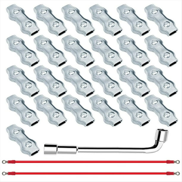 25 Conectores de Cuerda de Polietileno M5 de Alta Resistencia, de Acero Galvanizado con Cables Conductores de Cobre y Silicona.