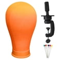 thumbnail image 2 of Cabeza de maniquí de cabeza de bloque de lona de 22 pulgadas, Cabeza de bloque de peluca de lona, Cabeza de estilo Cabeza de peluca colorida para hace naranja Baoblaze cabeza de maniquí, 2 of 8