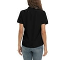 thumbnail image 4 of WBQ Women's Button Down Short Sleeve Work Office Shirt Lapel Short Sleeve Dressy Shirt Plus Size Casual Business Blouse Formal Casual Shirt Blouse School Uniform, S-5XL, 4 of 8