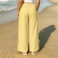 thumbnail image 5 of ThriftyPlait Womens Plus Size Baggy Pants Cotton Ruched Casual Flowy Pants Loose Fit High Rise Pants Drawstring Wide Leg Elastic Waist Trousers, 5 of 7